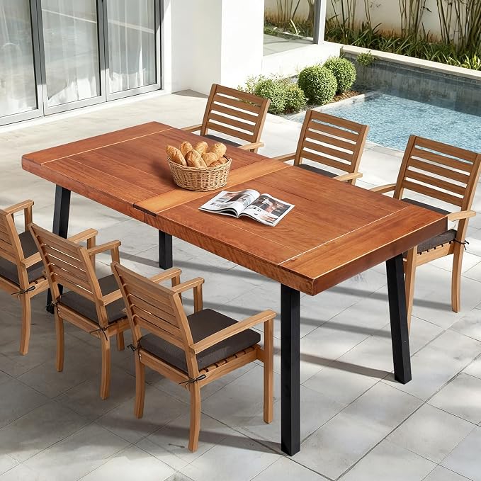 VINGLI 69 Inch Wood Dining Table - Image 2