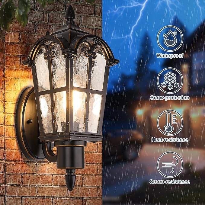 Sucolite Outdoor Wall Light Fixtures, Vintage Outside Wall Sconces - Image 2