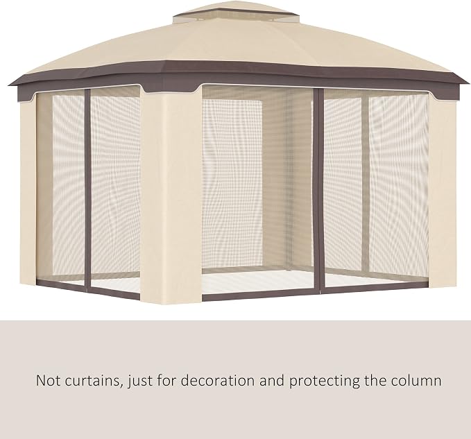 Outsunny 10' x 12' Outdoor Gazebo, Patio Gazebo Canopy Shelter w/Double Vented - Image 6