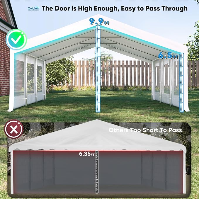 Quictent 20x20ft Party Tent Heavy Duty Outdoor Canopy Tent Carport Wedding - Image 5