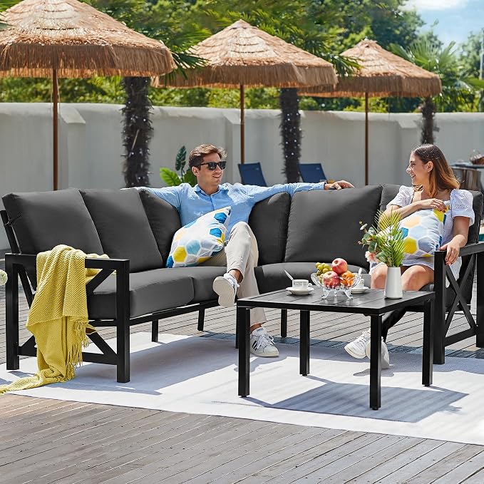 NATURAL EXPRESSIONS 6 Pieces Patio Furniture Sets, Metal Outdoor Sectional - Image 7