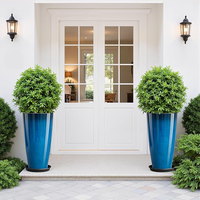 QCQHDU 21 inch Tall Planters for Outdoor & Indoor Plants, Home Decor - Image 2