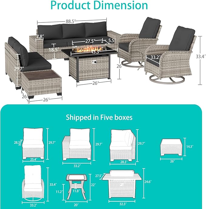 10-Piece Outdoor Patio Furniture Set - Image 5