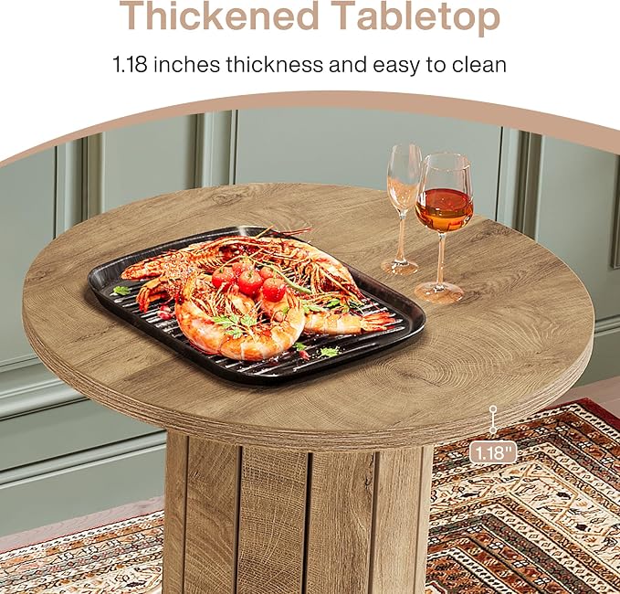 Tribesigns Round Dining Table Set of 4, Bar Height Commercial Kitchen Table - Image 9