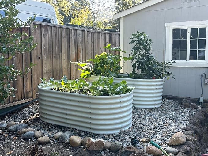 A ANLEOLIFE 6-Set 8X4X2 ft Galvanized Raised Garden Bed Kit, Oval Metal Deep - Image 2