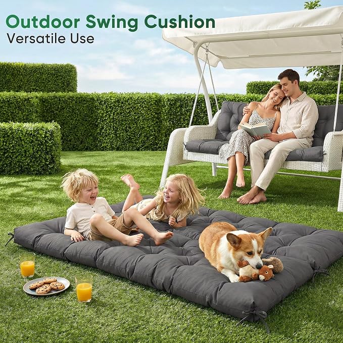 Porch Swing Cushions 60 Inch Waterproof, 2 3-Seater Replacement - Image 8