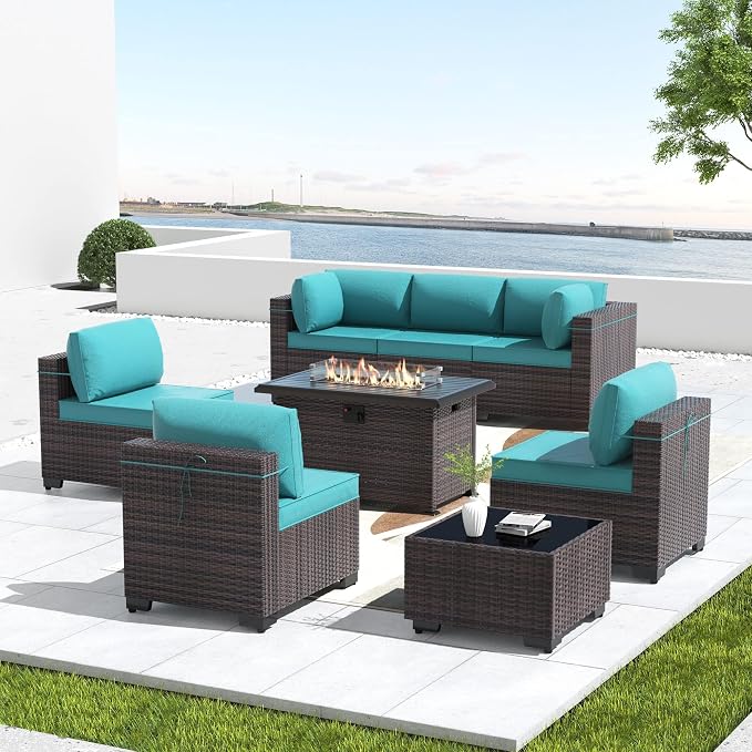 Kullavik 8 Pieces Outdoor Patio Furniture Set, Sectional Sofa Set - Image 8
