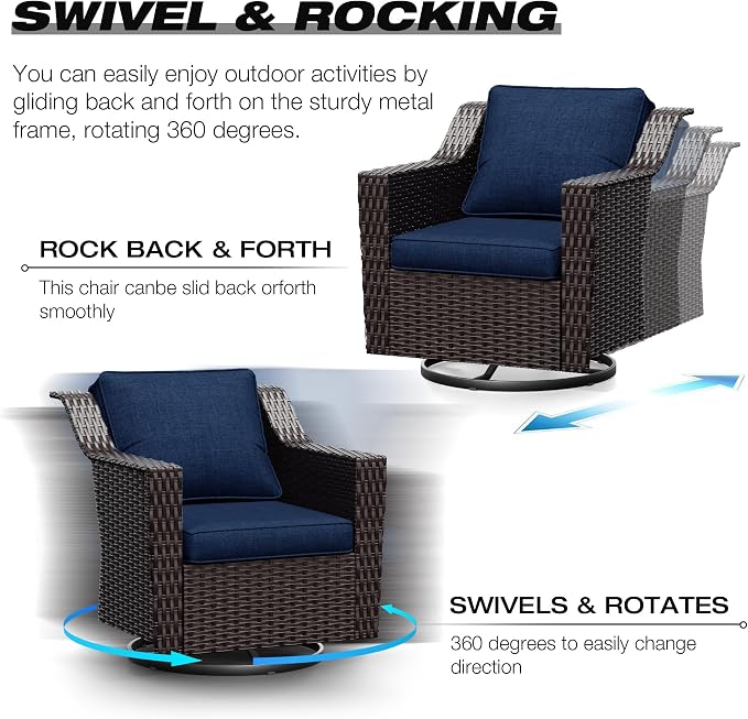 Joyside Wicker Patio Furniture Sets, 8 Pieces Upgraded Large Size Outdoor - Image 3