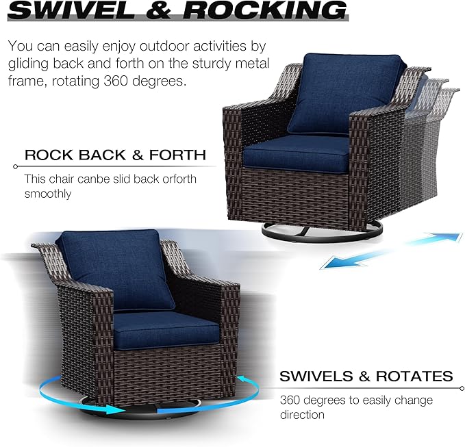 Joyside Wicker Patio Furniture Sets, 7 Pieces Upgraded Large Size Outdoor - Image 3