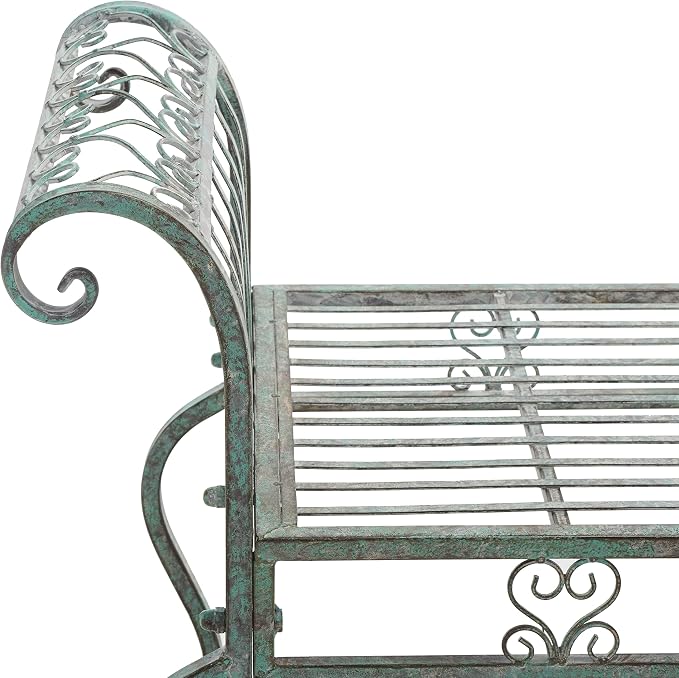 SAFAVIEH Outdoor Collection Brielle Victorian Scroll Antique Dark Green Wrought - Image 9