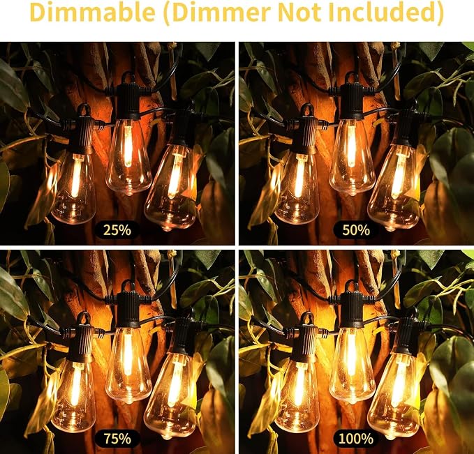 ZOTOYI Outdoor String Lights, 25 FT Bistro Lights - Image 2