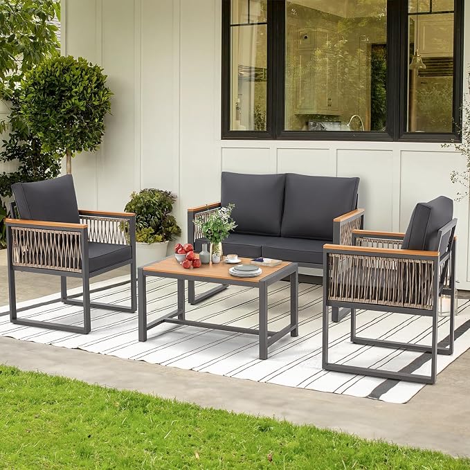 EROMMY 4 Pieces Outdoor Patio Furniture Set - Image 2