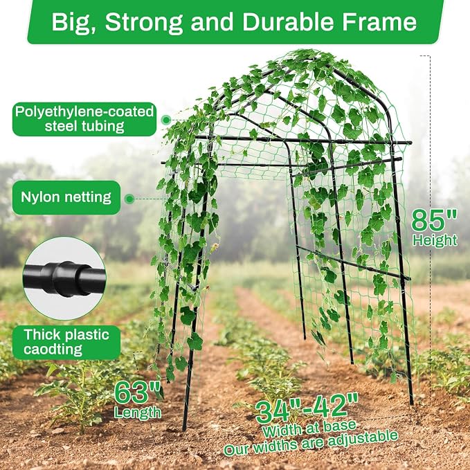 Tall Garden Arch Trellis for Climbing Plants Outdoor, 7 ft Arbor Large Arch - Image 4