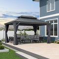 PURPLE LEAF 10' X 14' Hardtop Gazebo Aluminum Gazebo by PURPLELEAF