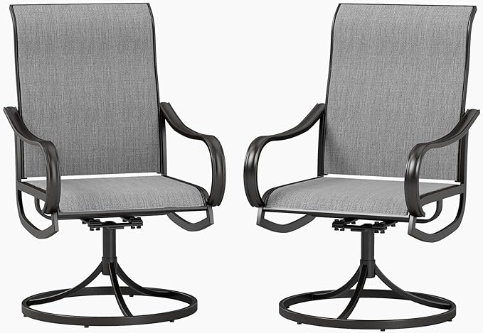 PHI VILLA Patio Swivel Dining Chairs Set of 2, Outdoor Chair by PHIVILLAThepioneerofcomfortablehouseholdsupplies
