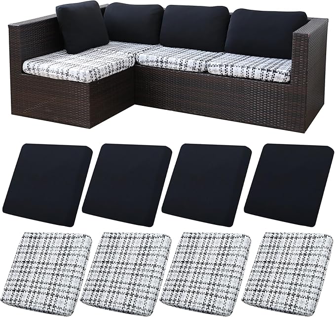 8Pcs Stretch Patio Cushion Covers, Outdoor Couch Covers Replacement, Outdoor by BIETYONE