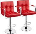 Yaheetech Bar Stools Set of 2, PU Leather Adjustable Swivel Barstools, by Yaheetech