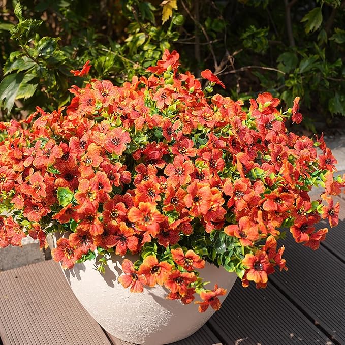 Artificial Flowers for Outdoor, UV Resistant Fake Silk Flowers, Realistic Faux - Image 5