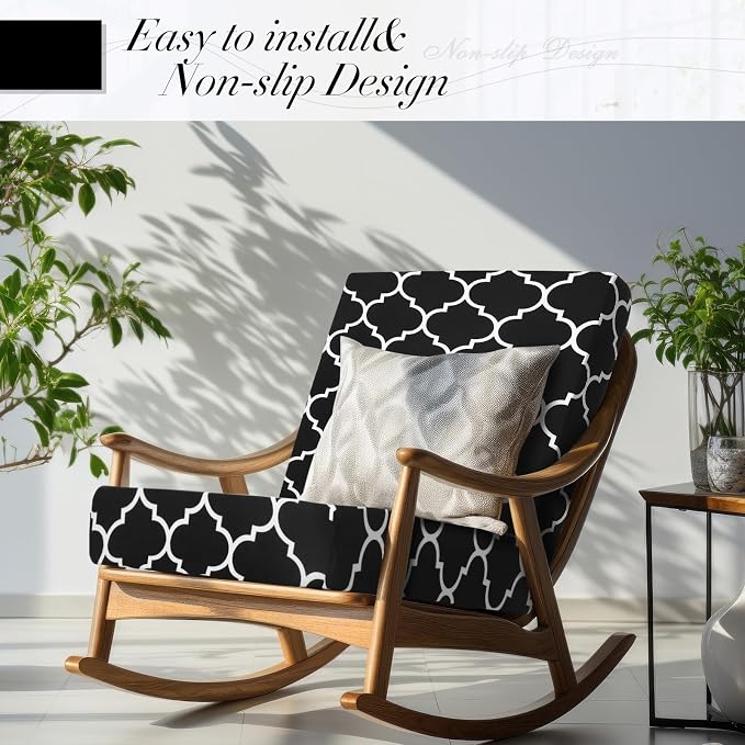 Newwiee 8 Pcs Stretch Patio Outdoor Cushion Covers Waterproof Replacement Sofa - Image 2