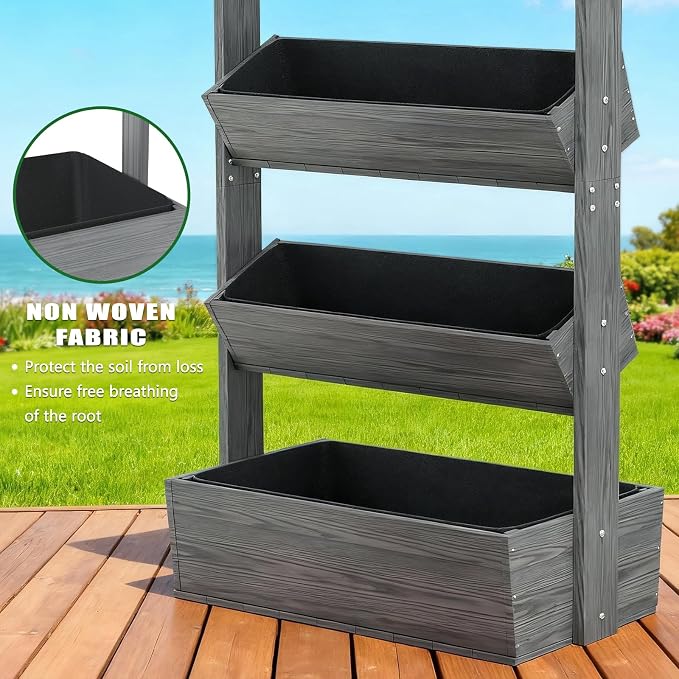 Wooden Vertical Raised Garden Bed, 4 Tier Garden Planters Raised Beds - Image 4