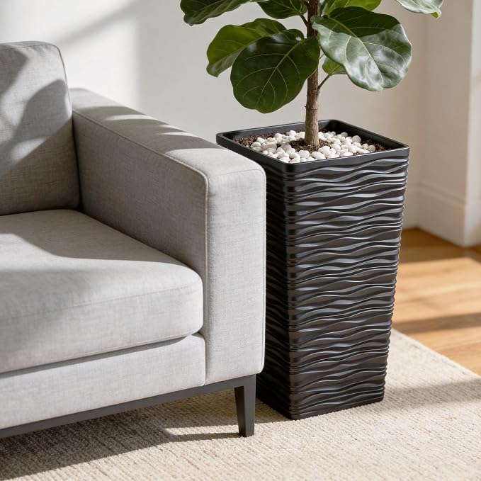 Worth Garden 2-Pack Black Tall Planter - Image 9