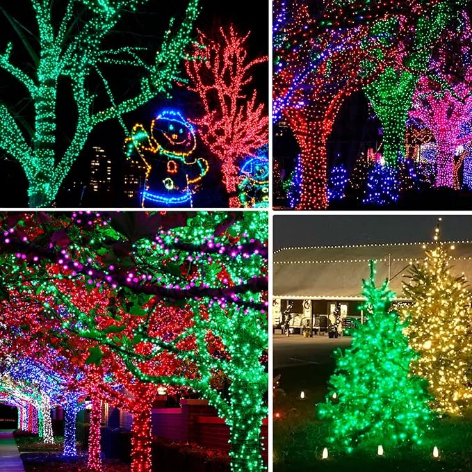 Dazzle Bright 2 Pack Total 400LED 132FT Green Christmas Solar String Outdoor - Image 7