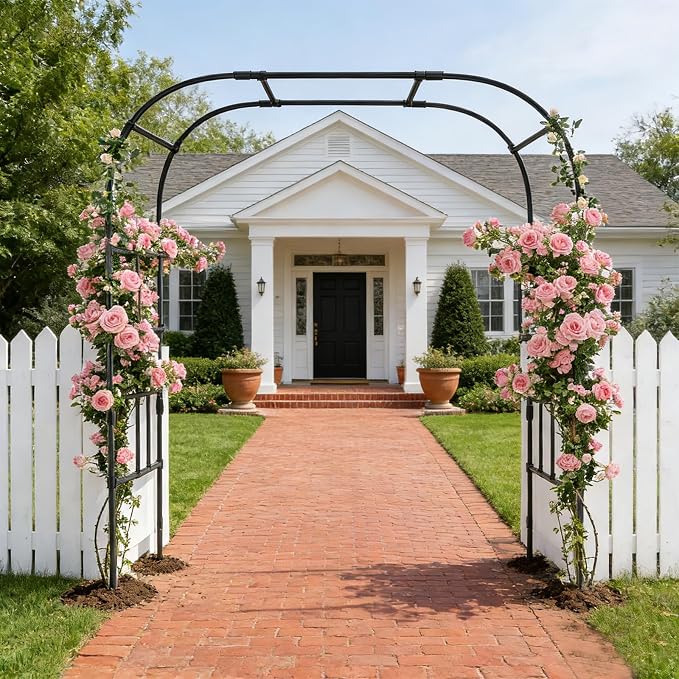 Tall Garden Arch Trellis for Climbing Plants, 87in Tall Metal Plant Support - Image 6