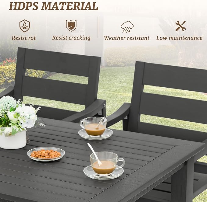 Patio Table and Chairs Set, HDPS Outdoor Dining Set - Image 3