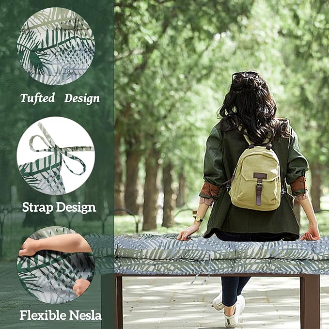 Outside Benches Cushion with Backrest, Thicken Waterproof Swing Cushions 2/3 - Image 3