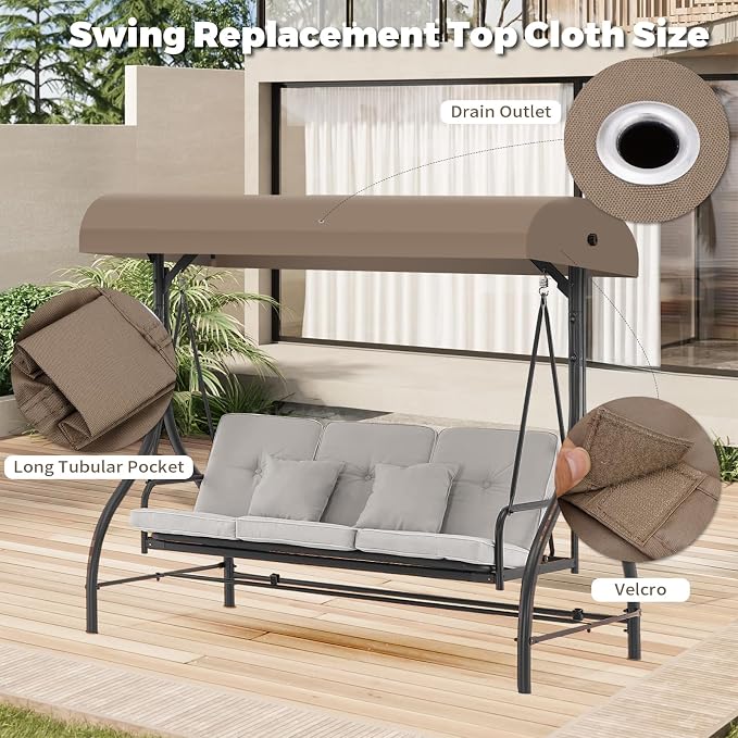 Porch Swing Canopy Replacement Top, Swing Chair Canopy Replacement - Image 5
