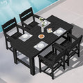 SERWALL Outdoor Dining Table Set, 67‘’ HDPE Patio Dining Set by SERWALL