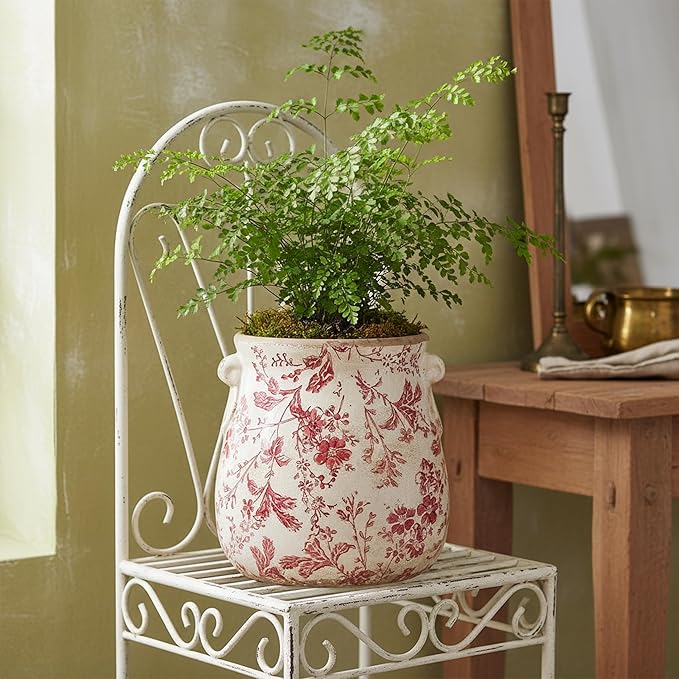 Antique Ceramic Planter & Vase for Home Decor, 6.68 Inch Rustic Farmhouse - Image 2