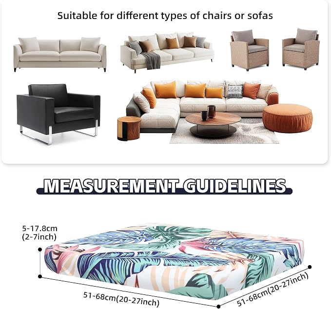 8Pcs Patio Cushion Covers, Outdoor Cushions Covers, Stretch Cushion Covers - Image 2