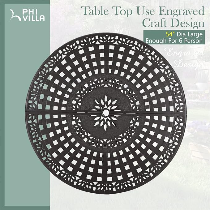 PHI VILLA Cast Aluminum Round High Bar Dining Tables - Image 2
