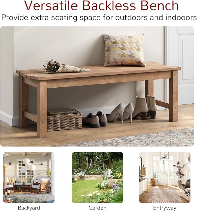 Stoog Outdoor Bench, 2-Person Outdoor Poly Lumber Backless Bench, Weatherproof - Image 7