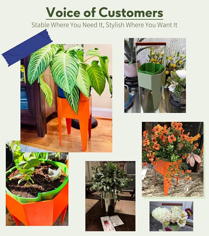 Planter with Stand, Metal 2 in 1 Portable Planter with Grow Bags & Handle - Image 6