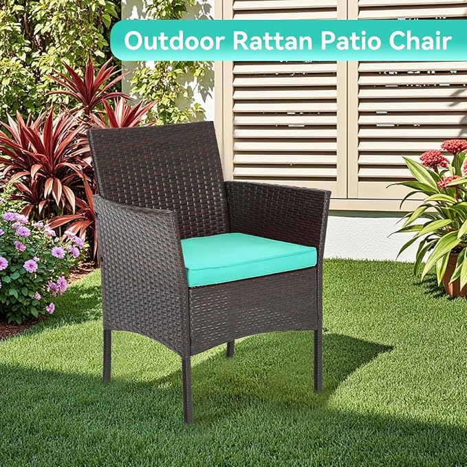 FDW Patio Furniture Set PE Rattan Patio Set Wicker Outdoor Furniture Bistro Set - Image 5