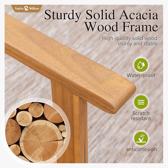 Sophia & William 7-Piece Patio Outdoor Dining Table Chair Set, Rattan Furniture - Image 2