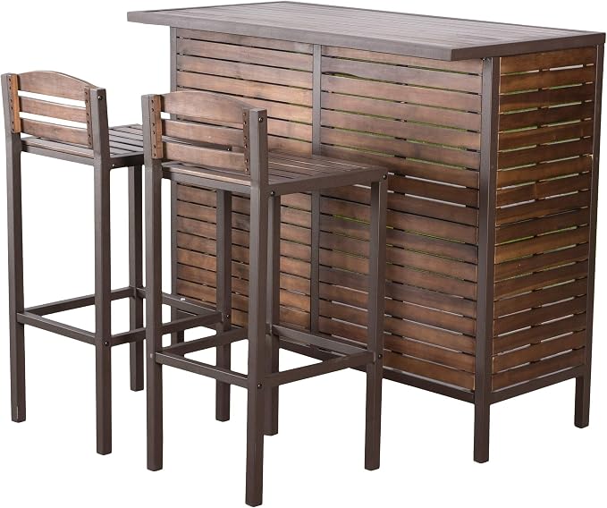 Christopher Knight Home Leni Indoor Acacia Bar Set - Image 4
