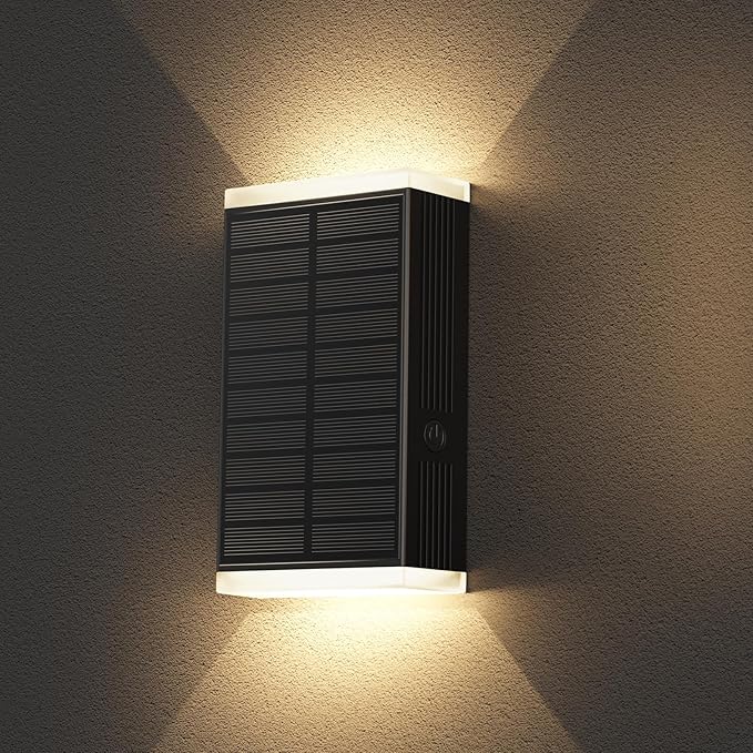 Solar Wall Light Outdoor, 3000/4000/6000K 3 Modes Dusk to Dawn Lighting Wall by UGDLUCK