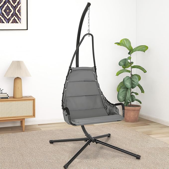 Giantex Hanging Chair with Stand, Hammock Swing Chair with Extra Large Padded - Image 8
