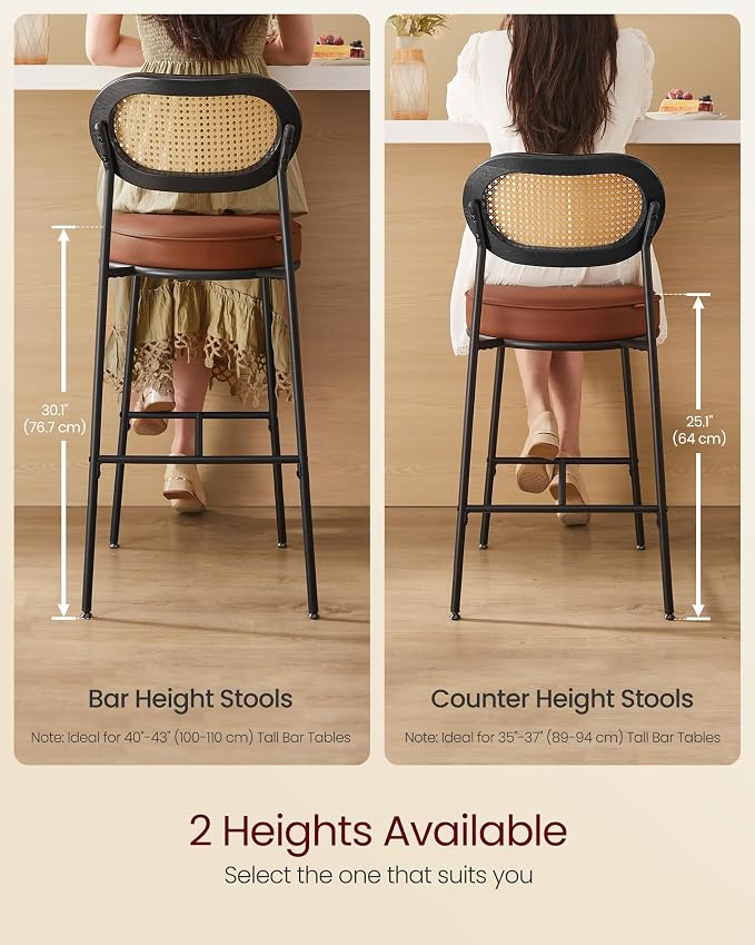 VASAGLE Bar Stools Set of 2, Bar Height Stools - Image 2