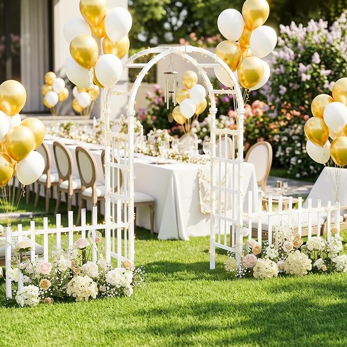 VINGLI Garden Arbor, PVC Garden Arch Trellis - Image 7