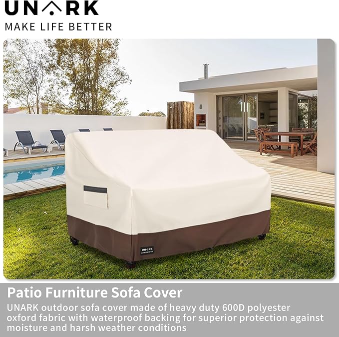 Outdoor 3-Seater Sofa Cover, Heavy Duty Patio Furniture Covers Waterproof - Image 3