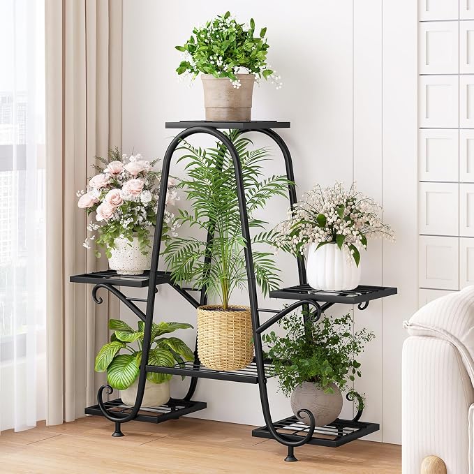 Plant Stand Indoor Outdoor Shelf Metal Holder Pot Rack Multiple Plants Stand - Image 2