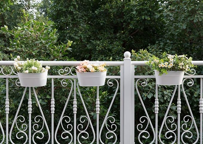 Dahey 3 Pcs 10.5 Inch Metal Iron Hanging Flower Pots - Image 4