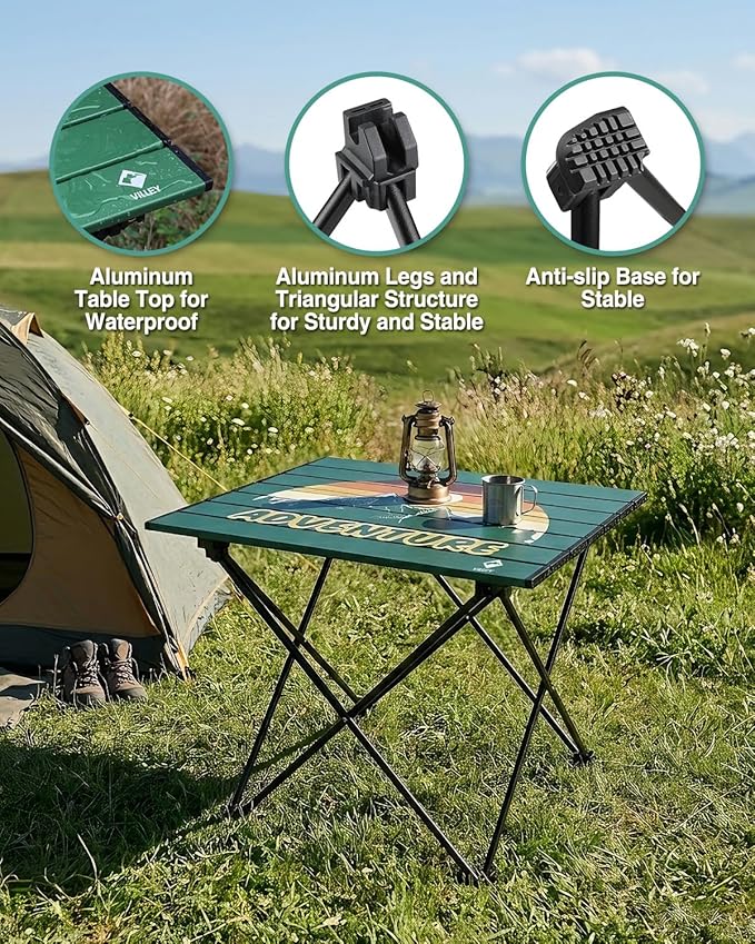 VILLEY Portable Camping Side Table, Ultralight Aluminum Folding Beach Table - Image 5