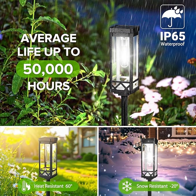 KOOPER Taller Solar Pathway Lights Outdoor, 12 Pack Upgraded Brighter Solar - Image 3