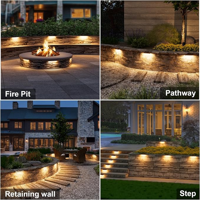 VOLISUN 12 Pack 7 Inch Retaining Wall Lights, Waterproof LED Hardscape Lighting - Image 5