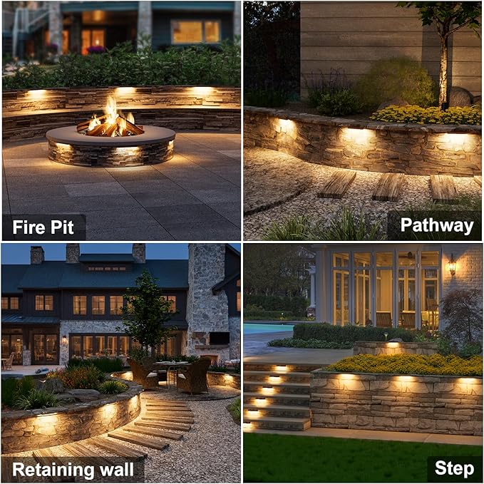 VOLISUN 24 Pack 7 Inch Retaining Wall Lights, Waterproof LED Hardscape Lighting - Image 5